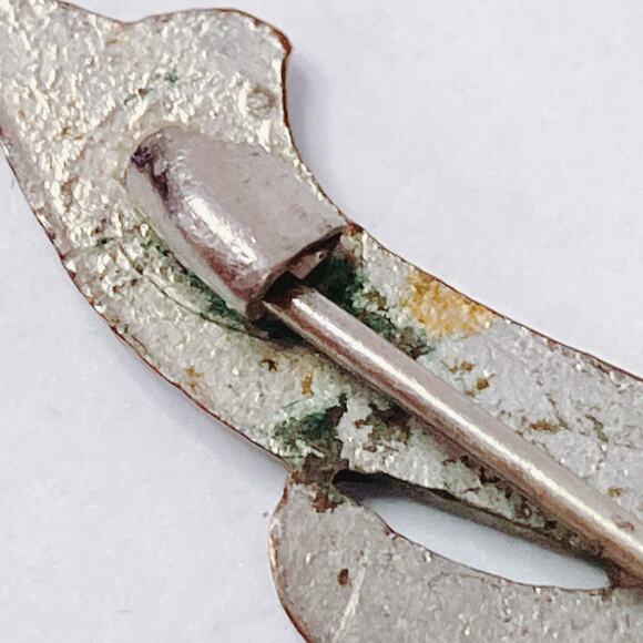 Vintage Guilloche Enamel Ribbon Bow Floral Bar Brooch 1920s 1930s Blue Jewelry - Picture 9 of 11